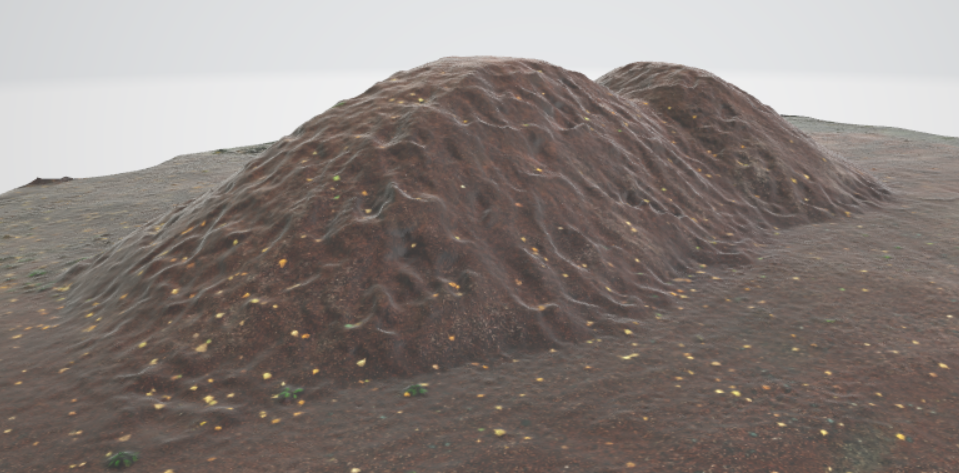 Hiekkakasan 3D-näkymä Blenderissä